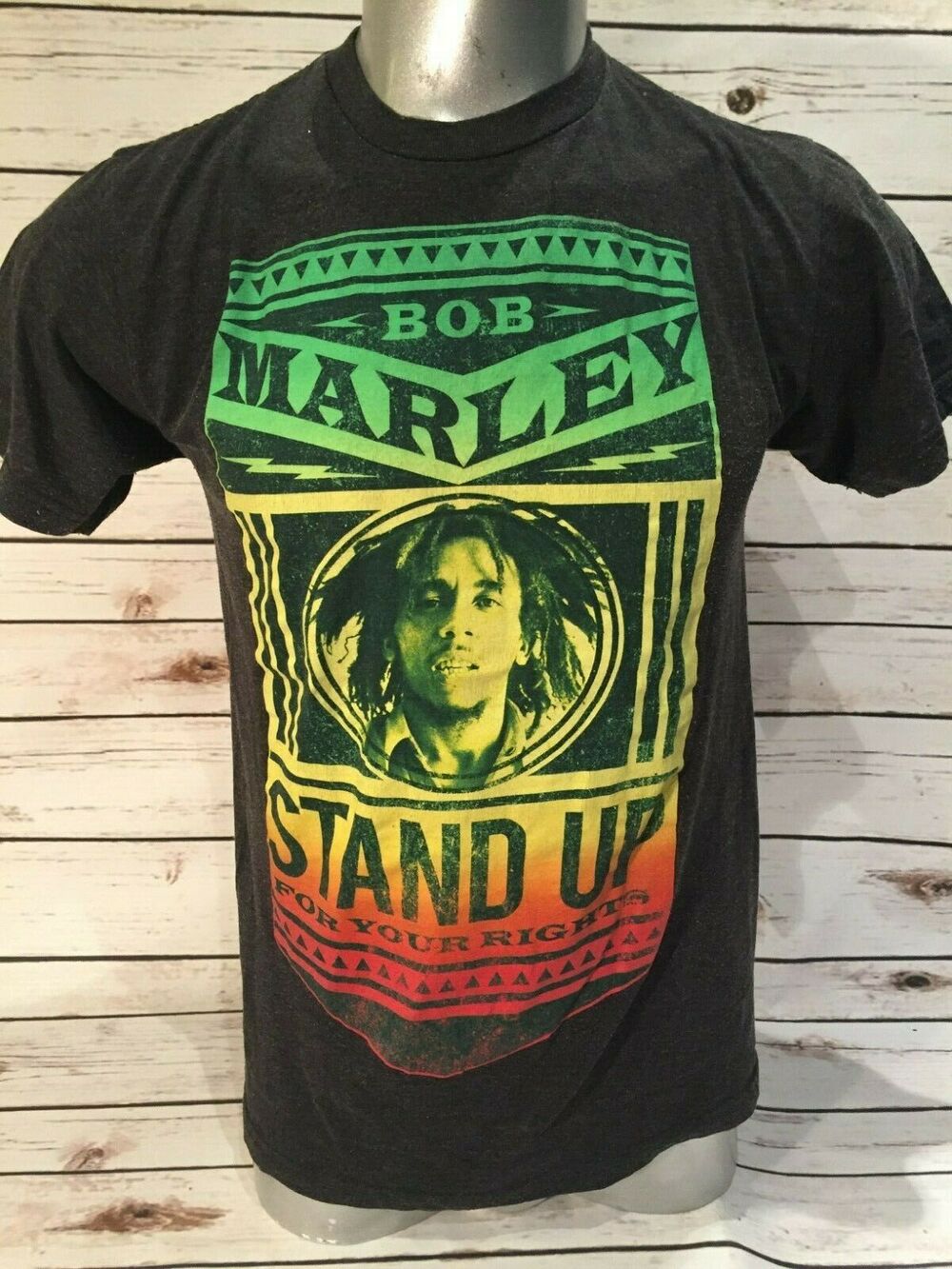 Bob Marley Stand Up for Your Rights Reggae Musician Jamaica Rastafarian TShirt M